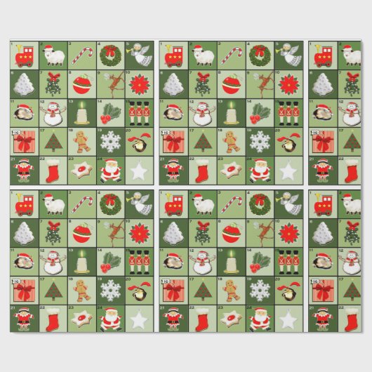 Christmas Countdown Advent Calendar Geschenkpapier (Flach)