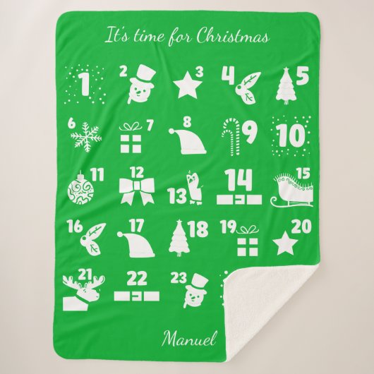 Christmas Countdown Advent Calendar Sherpadecke (Vorderseite)