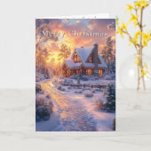 Christmas Country Home Sunset Karte (Gelbe Blume)