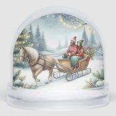  Christmas Couple Sleigh with Horse  Schneekugeln (Vorderseite)