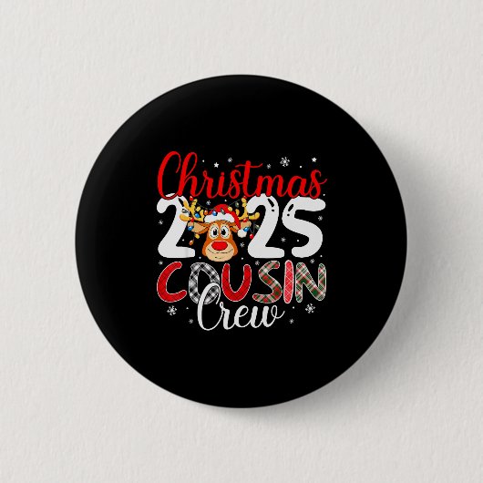 Christmas Cousin Crew 2025 Matching Family Xmas Pa Button (Vorderseite)