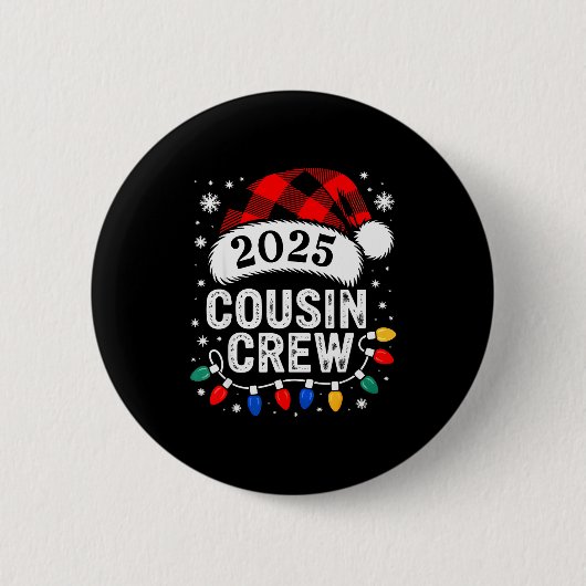 Christmas Cousin Crew 2025 Matching Xmas Family Pa Button (Vorderseite)