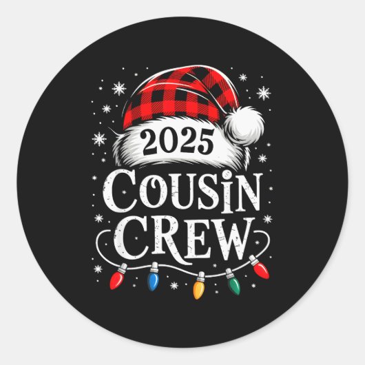 Christmas Cousin Crew 2025 Matching Xmas Family Pa Runder Aufkleber (Vorderseite)