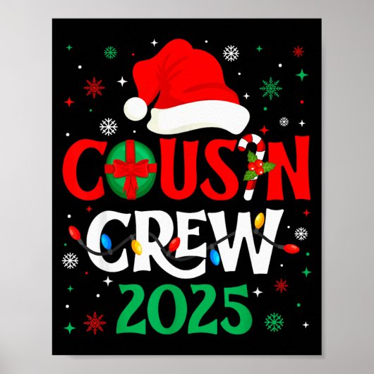 Christmas Cousin Crew 2025 Xmas Funny Matching Fam Poster (Vorne)