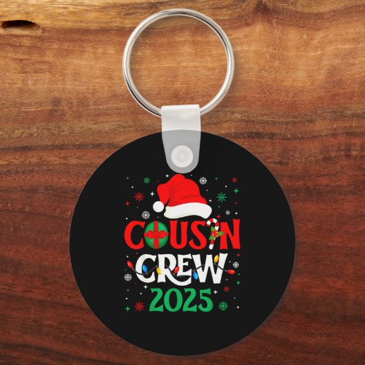 Christmas Cousin Crew 2025 Xmas Funny Matching Fam Schlüsselanhänger (Vorderseite)