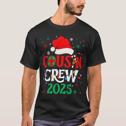 Christmas Cousin Crew 2025 Xmas Funny Matching Fam T-Shirt (Vorderseite)