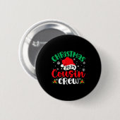 Christmas Cousin Crew 2025 Xmas Santa Hat Matching Button (Vorne & Hinten)