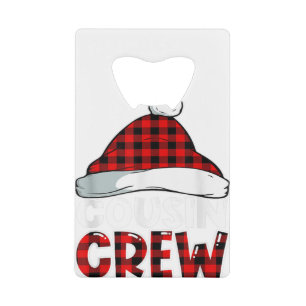 Christmas Cousin Crew Buffalo Red Plaid Pajamas Fa Geldbeutel Flaschenöffner