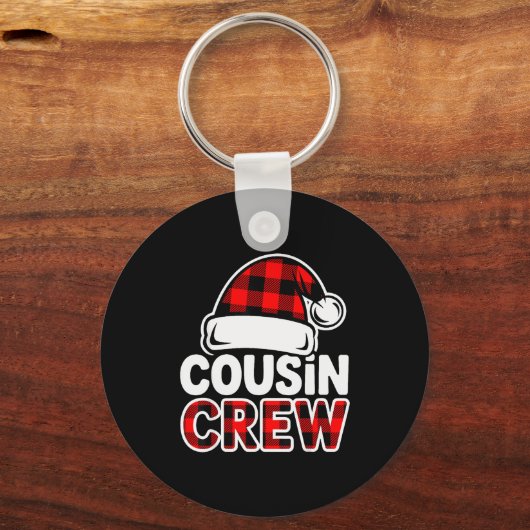 Christmas Cousin Crew Buffalo Red Plaid Pajamas Fa Schlüsselanhänger (Vorderseite)