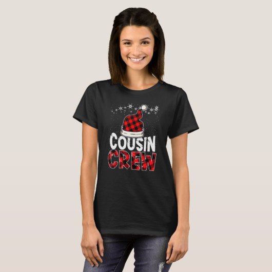 Christmas Cousin Crew Buffalo Red Plaid Pajamas Fa T-Shirt (Vorne ganz)