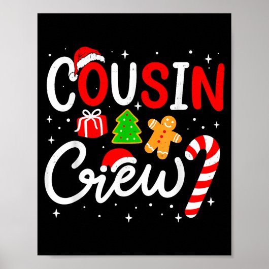Christmas Cousin Crew Candy Cane Family Matching H Poster (Vorne)