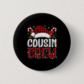 Christmas Cousin Crew Red Plaid Family Matching Xm Button (Vorderseite)