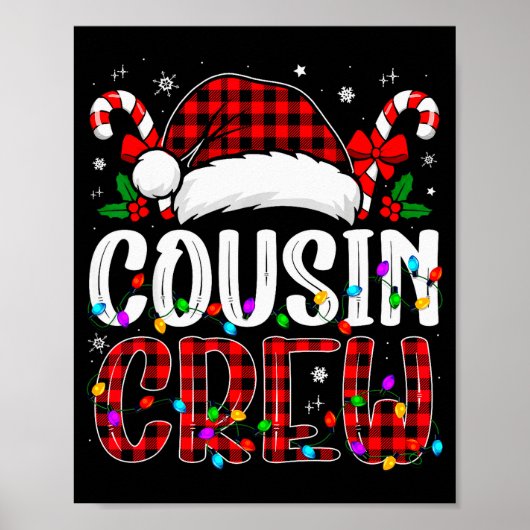 Christmas Cousin Crew Red Plaid Family Matching Xm Poster (Vorne)