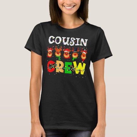 Christmas Cousin Crew Reindeer Matching Family Pa T-Shirt (Vorderseite)