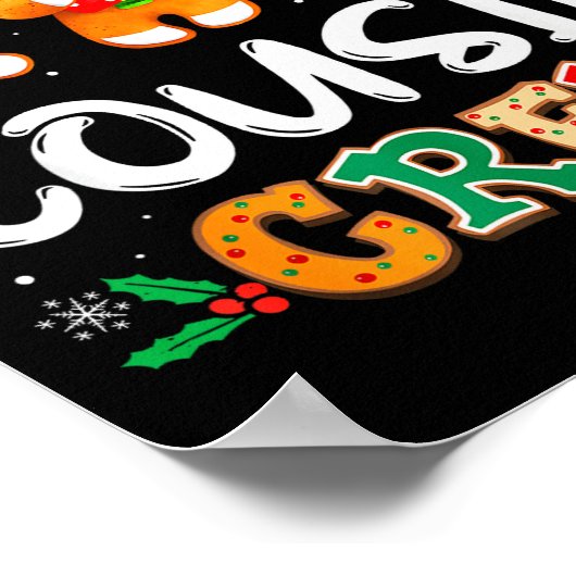 Christmas Cousin Crew Santa Hat Family Matching Fu Poster (Ecke)