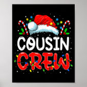 Christmas Cousin Crew Santa Hat Men Women Kids Poster (Vorne)