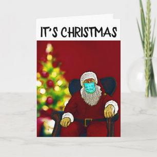 CHRISTMAS COVID 19 SANTA CLAUS MASK CARD KARTE