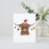 Christmas Cow Feiertagspostkarte (Stehend Vorderseite)