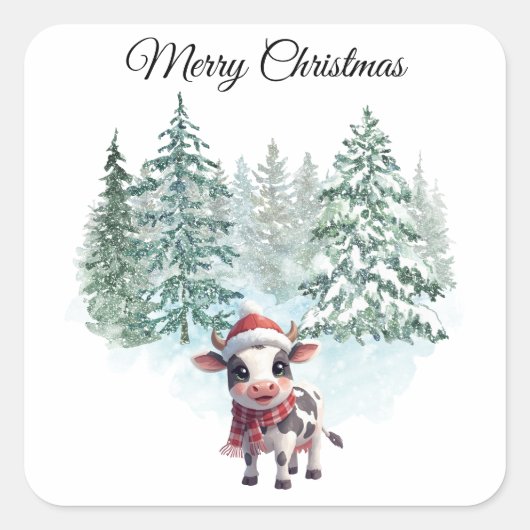 Christmas Cow Sticker (Vorderseite)