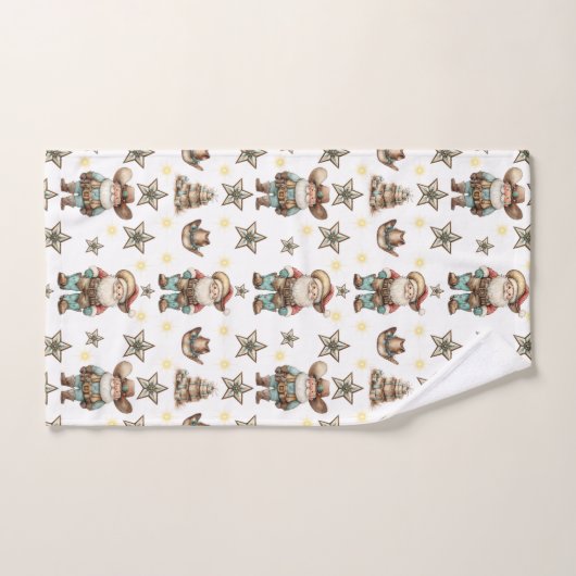 Christmas Cowboy Badhandtuch Set (Handtuch)