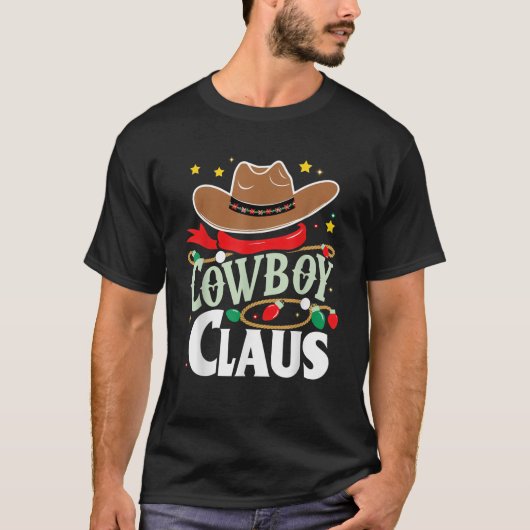 Christmas Cowboy Claus Weihnachtsmannmütze Weihnac T-Shirt (Vorderseite)