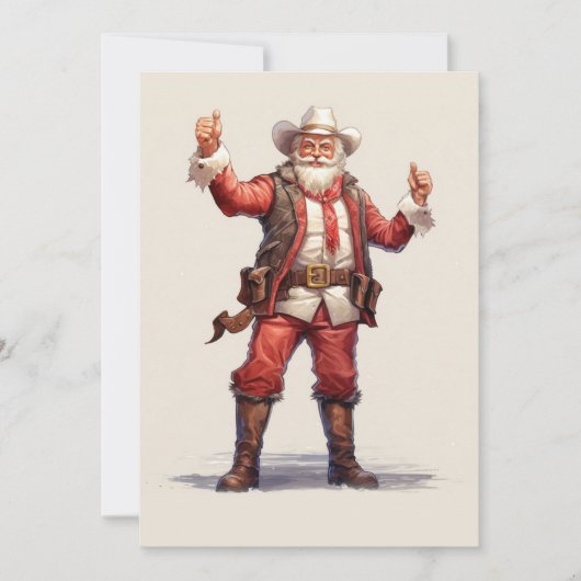 Christmas Cowboy Santa Claus Vintag Feiertagskarte (Vorderseite)