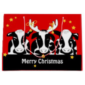 Christmas Cows Funny LG GB Große Geschenktüte (Vorderseite)