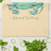 Christmas Crab Beach Geschirrtuch (Gefaltet)