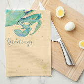 Christmas Crab Beach Geschirrtuch (Viertel Falte)