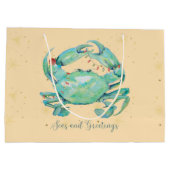 Christmas Crab Beach Große Geschenktüte (Rückseite)