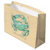 Christmas Crab Beach Große Geschenktüte (Rückseite Schrägansicht)