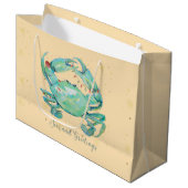 Christmas Crab Beach Große Geschenktüte (Vorderseite Schrägansicht)