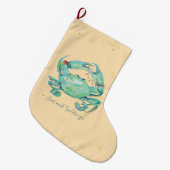 Christmas Crab Beach Großer Weihnachtsstrumpf (Vorderansicht (hängend))