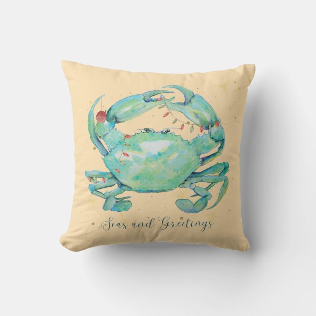 Christmas Crab Beach Kissen (Vorderseite)