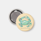 Christmas Crab Beach Magnet (Vorderseite/Rückseite)
