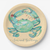 Christmas Crab Beach Pappteller (Vorderseite)