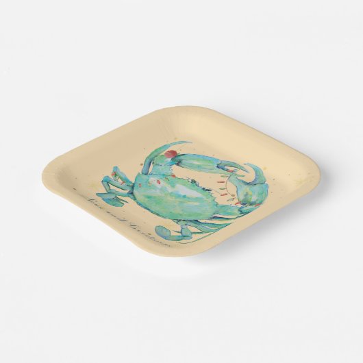 Christmas Crab Beach Pappteller (Gewinkelt)