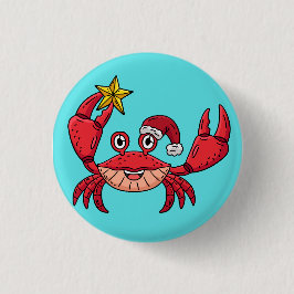 Christmas Crab Button