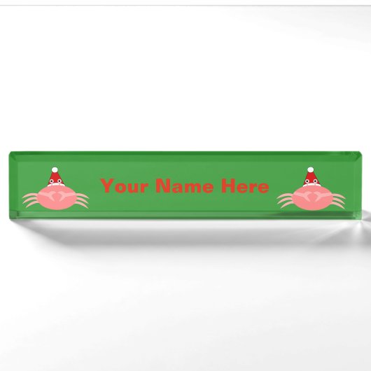 Christmas Crab Custom Namplate Namensplakette (Vorderseite)