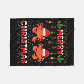 Christmas Crab Shirt Santa Hat Lights Xmas Funny Fleecedecke (Vorderseite (Horizontal))