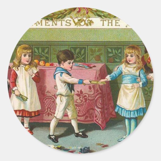 Christmas Crackers Runder Aufkleber (Vorderseite)