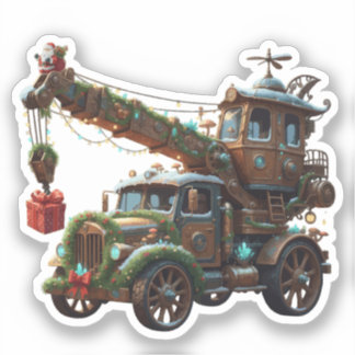 Christmas Crane Truck Aufkleber