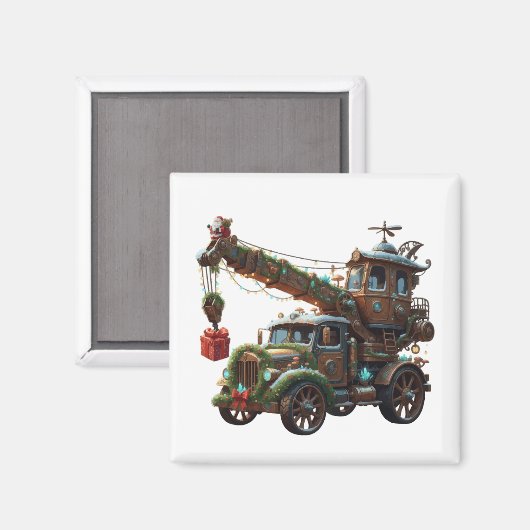 Christmas Crane Truck Magnet (Vorderseite/Rückseite)