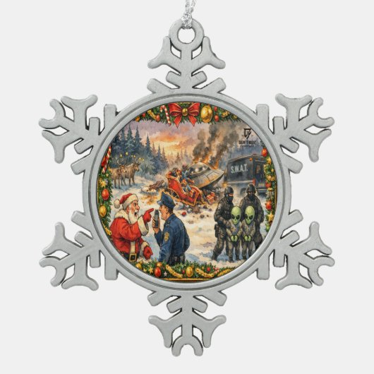 Christmas Crash Snowflake Ornament (Vorderseite)