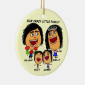 Christmas Crazy Family Cartoon Keramikornament (Rechts)