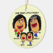 Christmas Crazy Family Cartoon Keramikornament (Links)