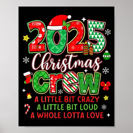 Christmas Crew 2025 Family Christmas Xmas Pajamas Poster (Vorne)