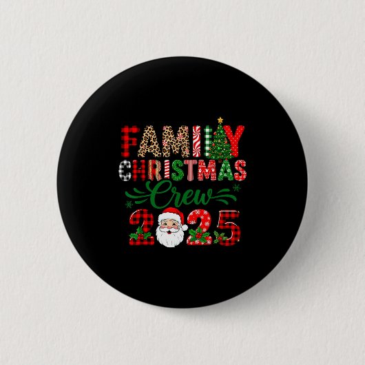 Christmas Crew 2025 Family Matching Outfit Xmas Pa Button (Vorderseite)