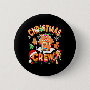Christmas-Crew-Cookie-Haus Lebkuchen-Familie Xma Button