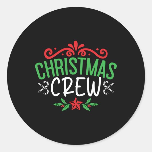 Christmas Crew Family T Shirt Runder Aufkleber (Vorderseite)